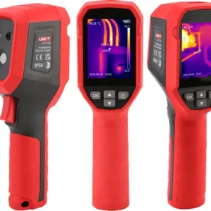 Kamera termowizyjna UNI-T UTi120S wyświetlająca obraz rur ogrzewania podłogowego